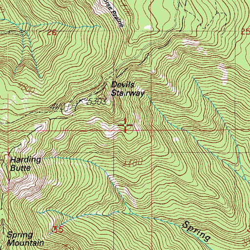 Topographic Map of Devils Stairway, OR