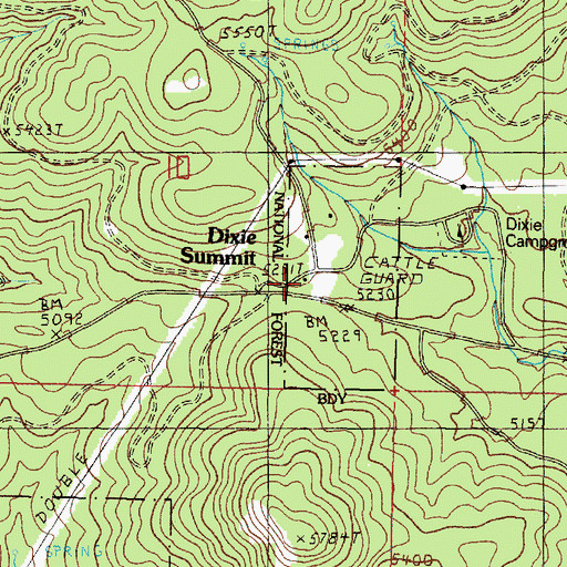 Topographic Map of Dixie Summit, OR