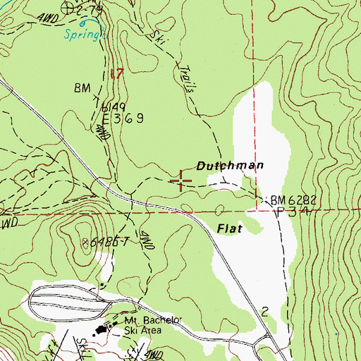 Topographic Map of Dutchman Flat, OR