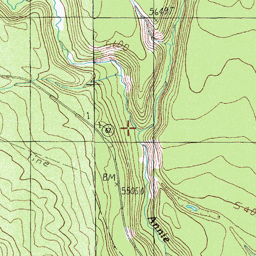 Topographic Map of East Fork Annie Creek, OR