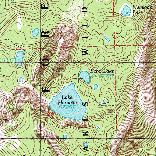 Topographic Map of Echo Lake, OR