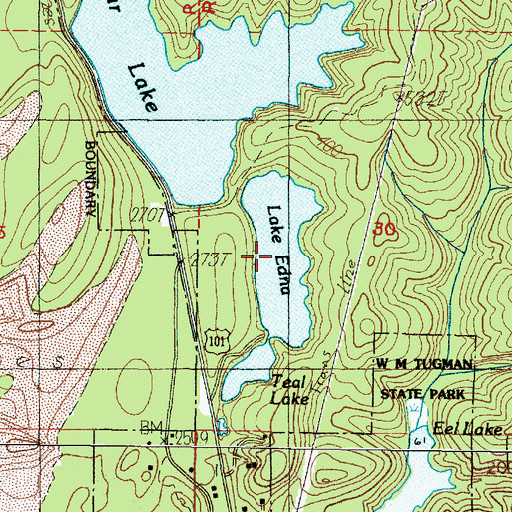 Topographic Map of Lake Edna, OR