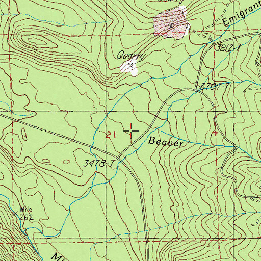 Topographic Map of Emigrant Forest Camp, OR