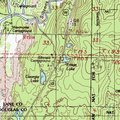 Topographic Map of Erhart Lake, OR