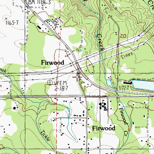 Topographic Map of Firwood, OR