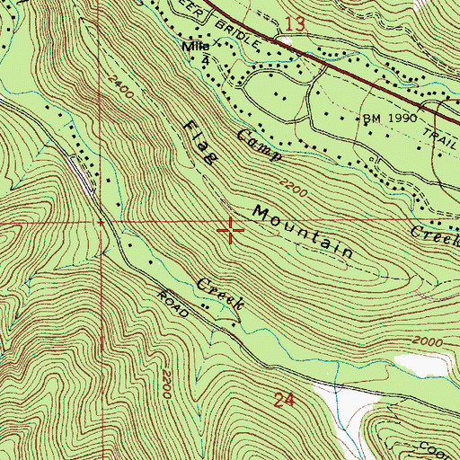 Topographic Map of Flag Mountain, OR