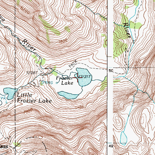 Topographic Map of Frazier Lake, OR