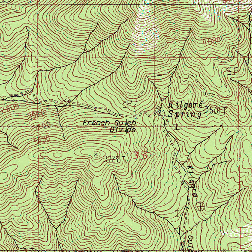 Topographic Map of French Gulch Divide, OR