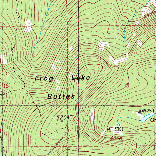 Topographic Map of Frog Lake Buttes, OR