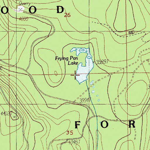 Topographic Map of Frying Pan Lake, OR