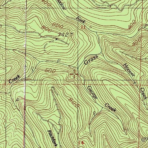 Topographic Map of George Creek, OR