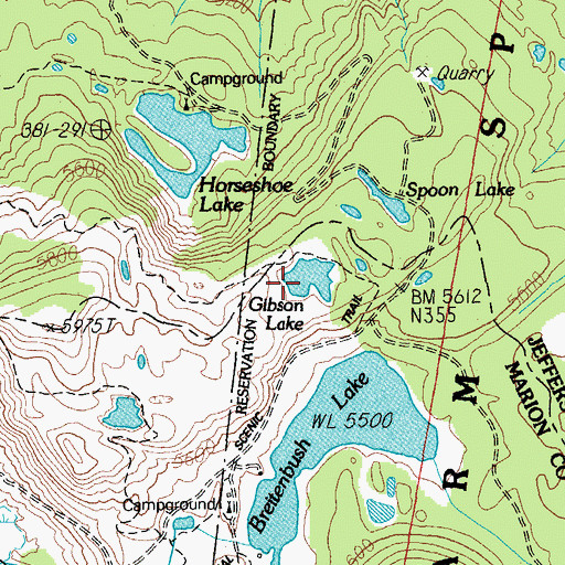 Topographic Map of Gibson Lake, OR