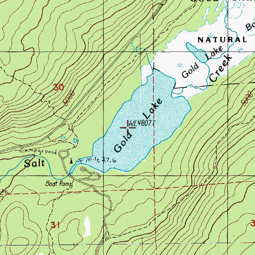 Topographic Map of Gold Lake, OR