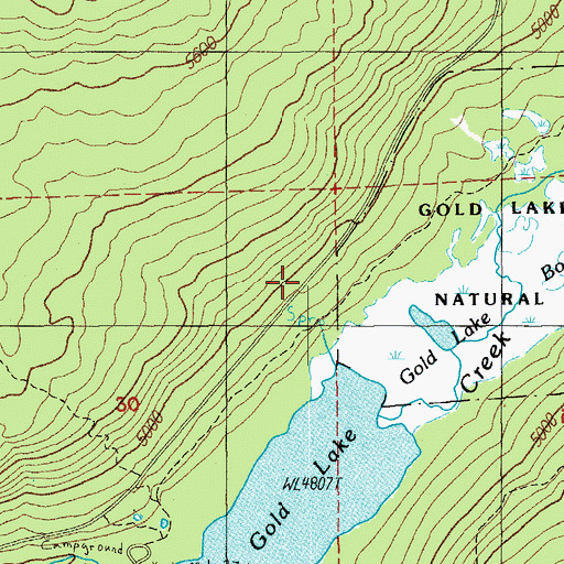 Topographic Map of Gold Lake Trail, OR