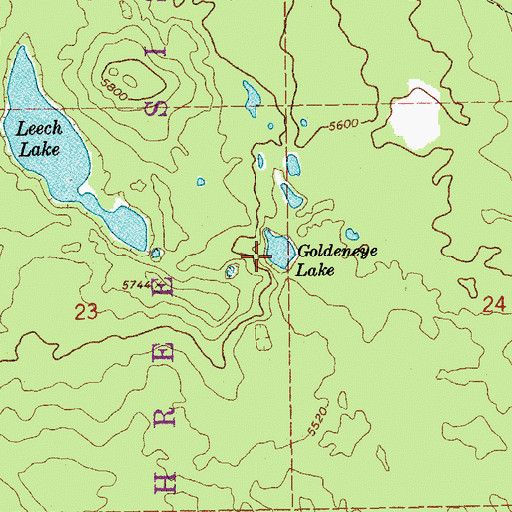 Topographic Map of Goldeneye Lake, OR
