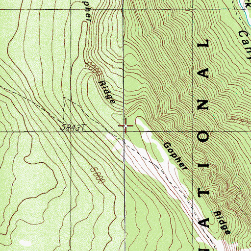 Topographic Map of Gopher Ridge, OR