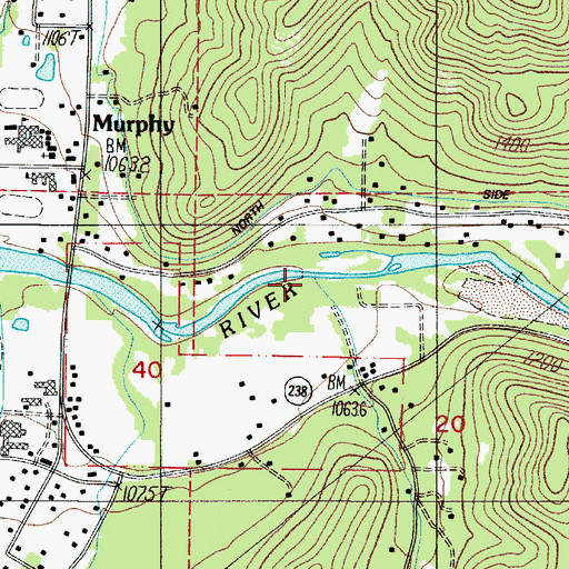 Topographic Map of Grays Creek, OR