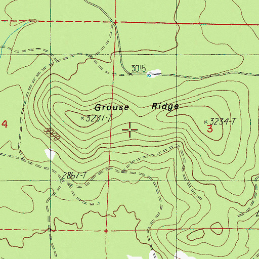 Topographic Map of Grouse Ridge, OR