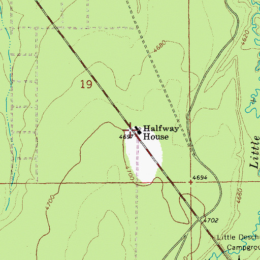 Topographic Map of Halfway House, OR