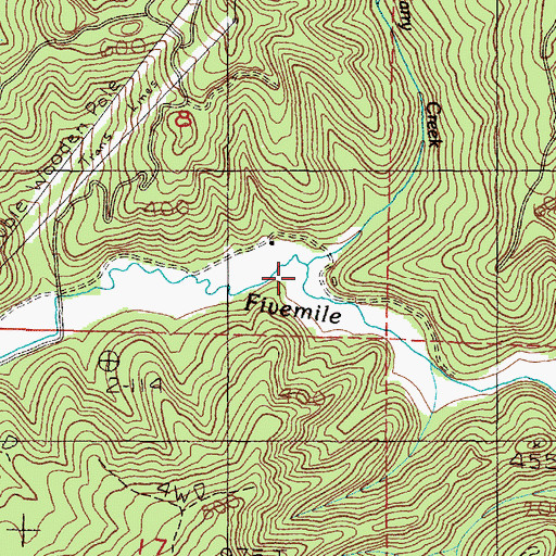 Topographic Map of Harry Creek, OR