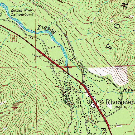 Topographic Map of Henry Creek, OR
