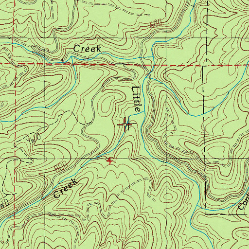 Topographic Map of Hiack Creek, OR