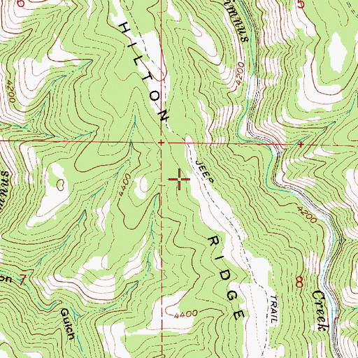 Topographic Map of Hilton Ridge, OR
