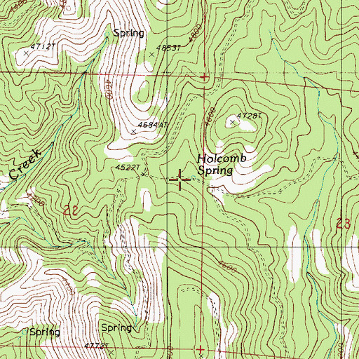 Topographic Map of Holcomb Spring, OR