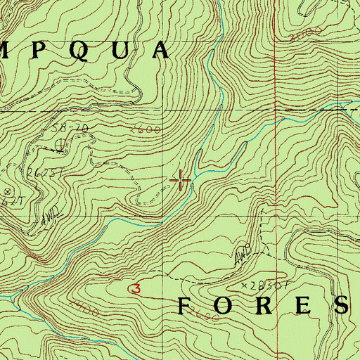 Topographic Map of Homestead Creek, OR