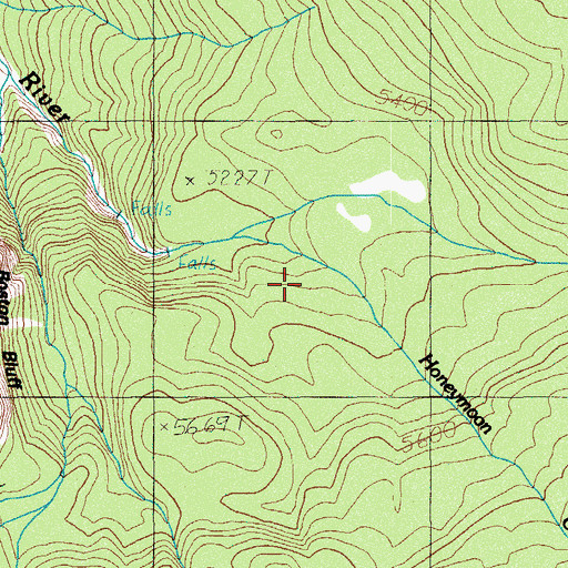 Topographic Map of Honeymoon Creek, OR