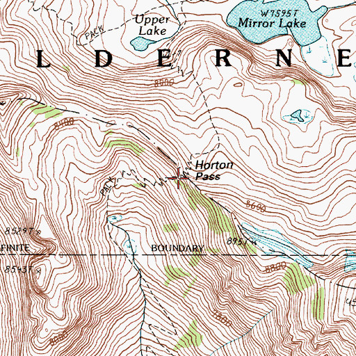 Topographic Map of Horton Pass, OR