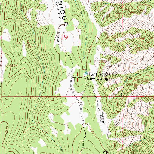Topographic Map of Hunting Camp Cow Camp, OR