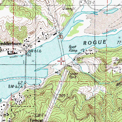 Topographic Map of Indian Creek, OR
