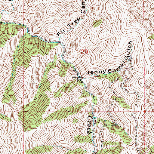 Topographic Map of Jenny Corral Gulch, OR