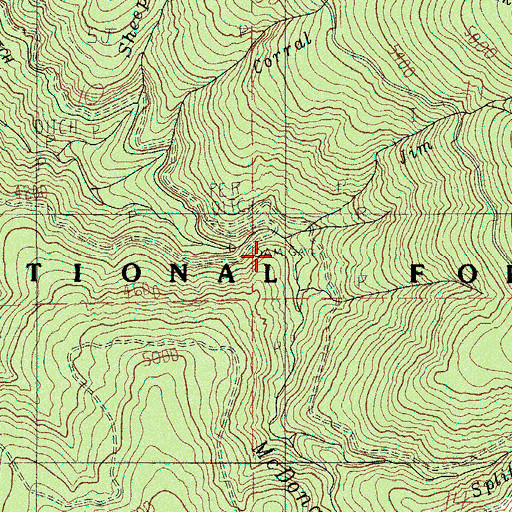 Topographic Map of Jim Creek, OR