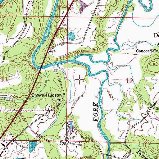Topographic Map of Blackburn Fork Little Warrior River, AL