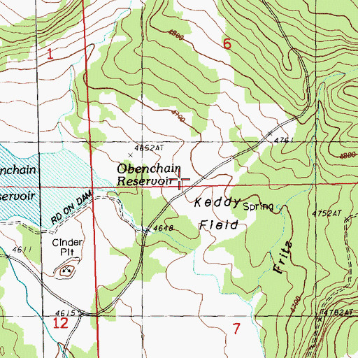 Topographic Map of Keddy Field, OR