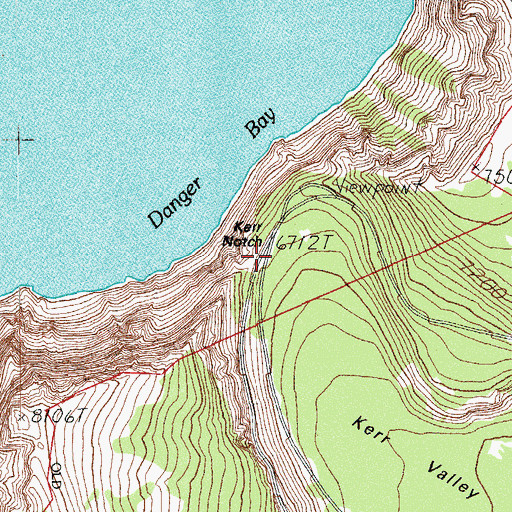 Topographic Map of Kerr Notch, OR