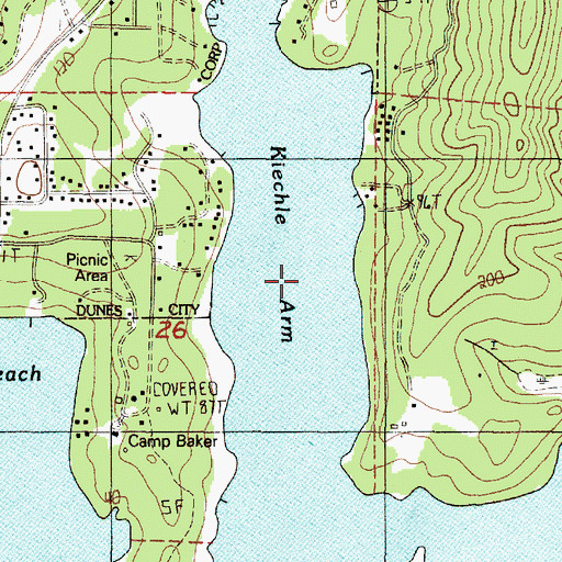 Topographic Map of Kiechle Arm, OR