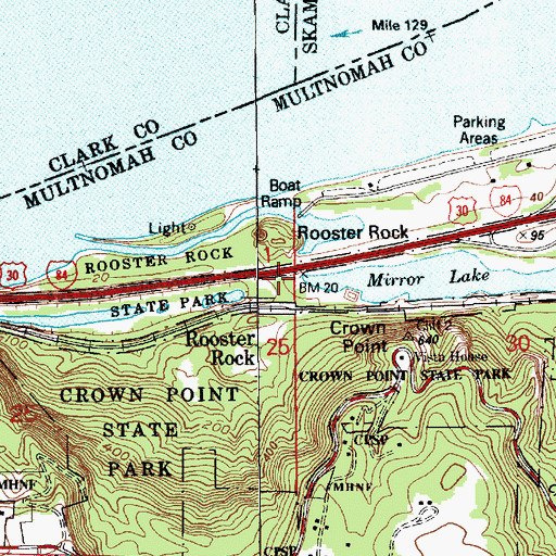 Topographic Map of Latourell Creek, OR