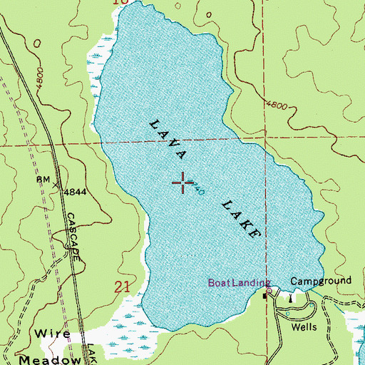 Topographic Map of Lava Lake, OR