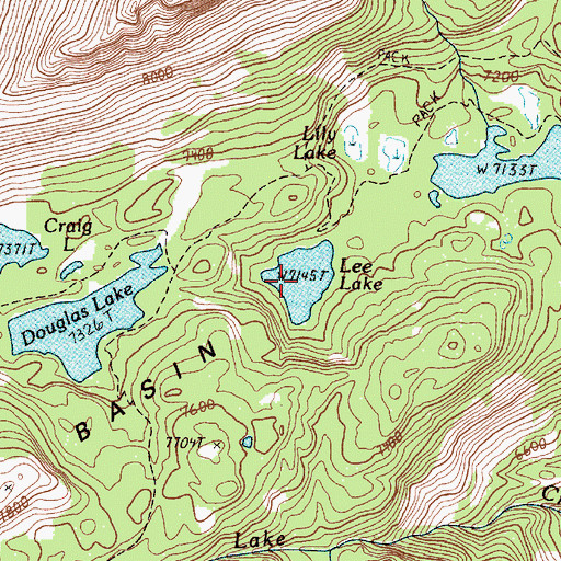 Topographic Map of Lee Lake, OR