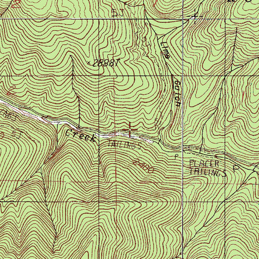 Topographic Map of Lime Gulch, OR