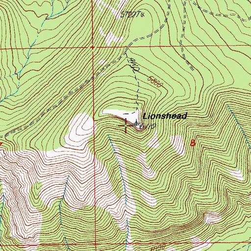 Topographic Map of Lionshead, OR