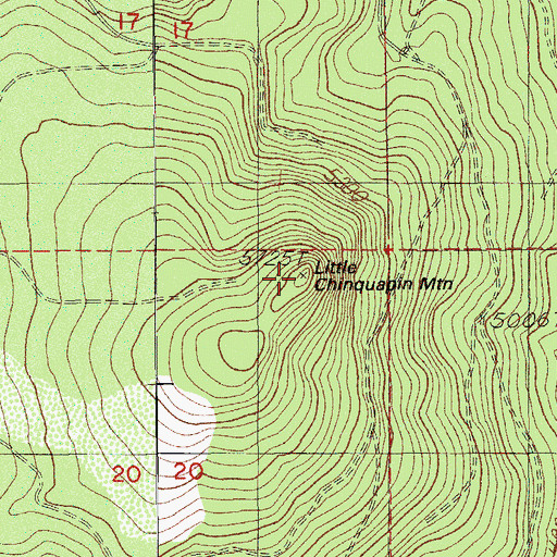 Topographic Map of Little Chinquapin Mountain, OR
