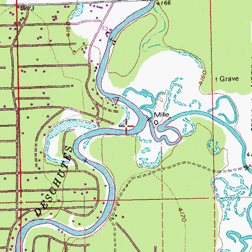 Topographic Map of Little Deschutes River, OR