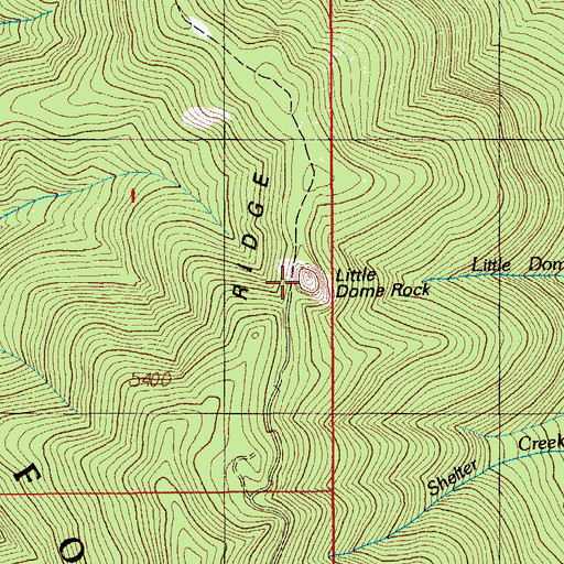 Topographic Map of Little Dome Rock, OR