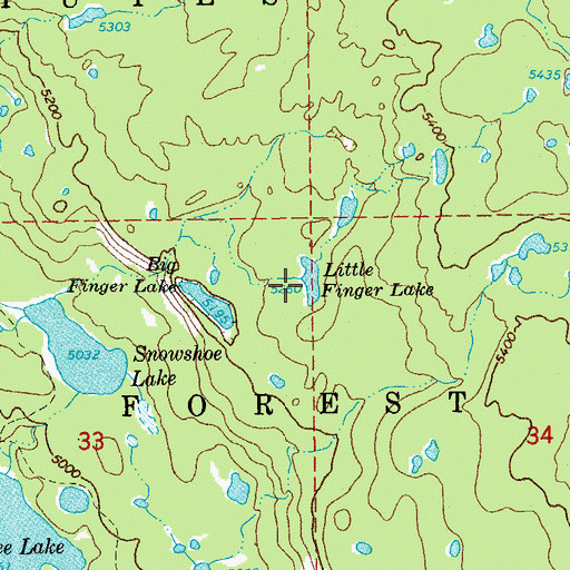 Topographic Map of Little Finger Lake, OR