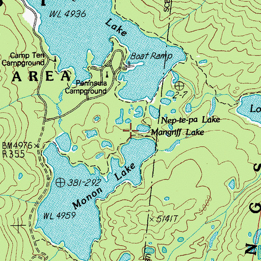 Topographic Map of Mangriff Lake, OR