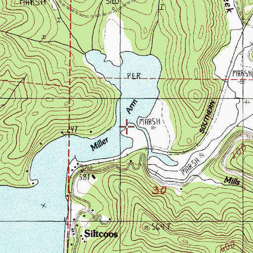 Topographic Map of Maple Creek, OR